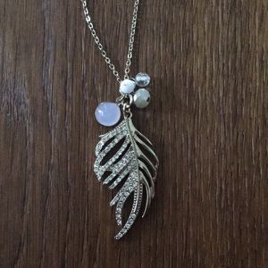Long Feather Necklace NWOT